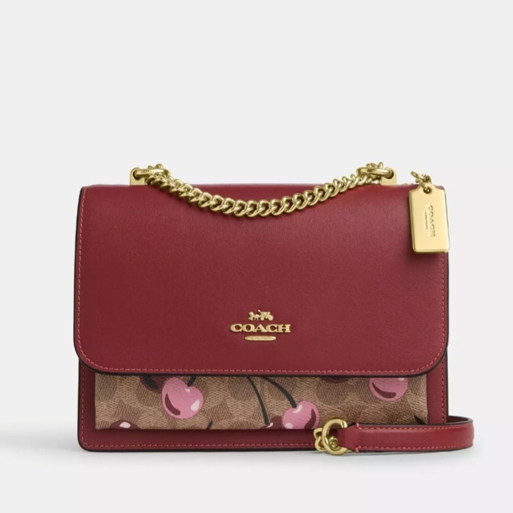 Coach Cherry Print Red Shoulder Bag